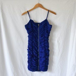 Lucca Couture Blue Ruched Chiffon Bodycon Dress